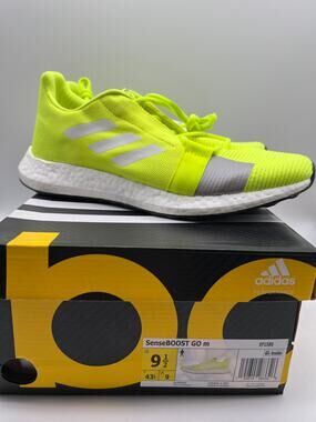 adidas Men's Senseboost GO Running Shoes Neon/Yellow Sneakers EF1580 Size 9.5